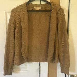 Michael Kors tan, button-up sweater